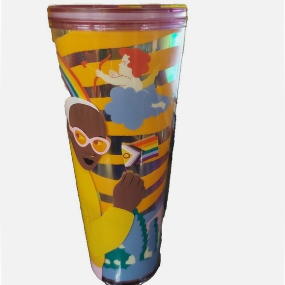 Starbucks + Sofie Birkin Bold Yellow Artsy Colorful Characters 24 Oz Tumbler - Picture 4 of 8
